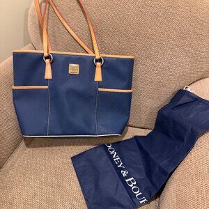 Dooney & Bourke Blue Pebble Leather Helena Shopper Tote (with Dust Bag)